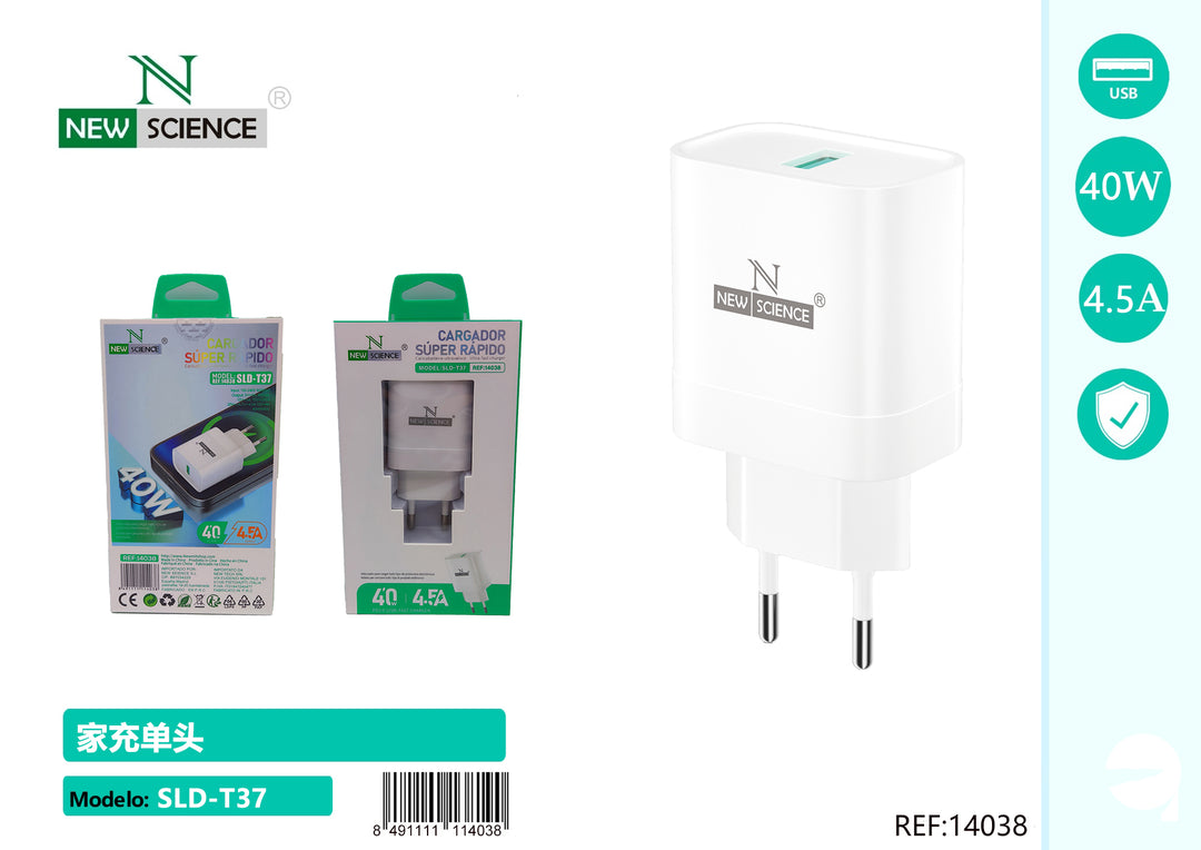 NewScience®Zidni brzo punjač USB 40W Model:14038