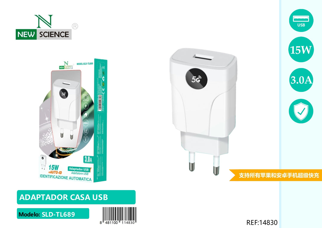 NewScience®Zidni punjač USB 15W Model:14830
