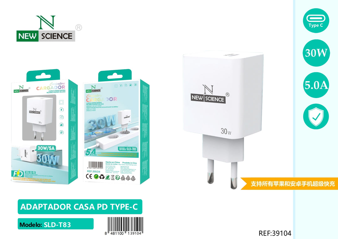 NewScience®Zidni brzo punjač PD TYPE C 30W Model:39104