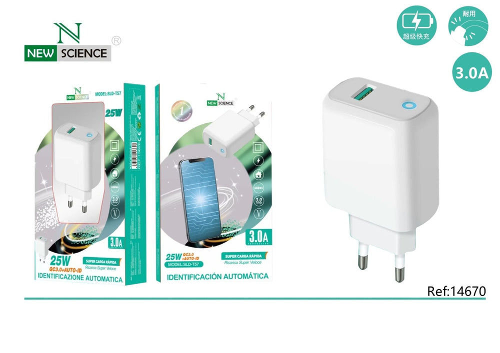 NewScience®Zidni brzo punjač  QC   USB  - 25W