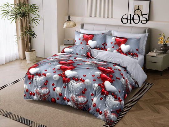 6-Dijelni set posteljine Serija - Srca i leptiri