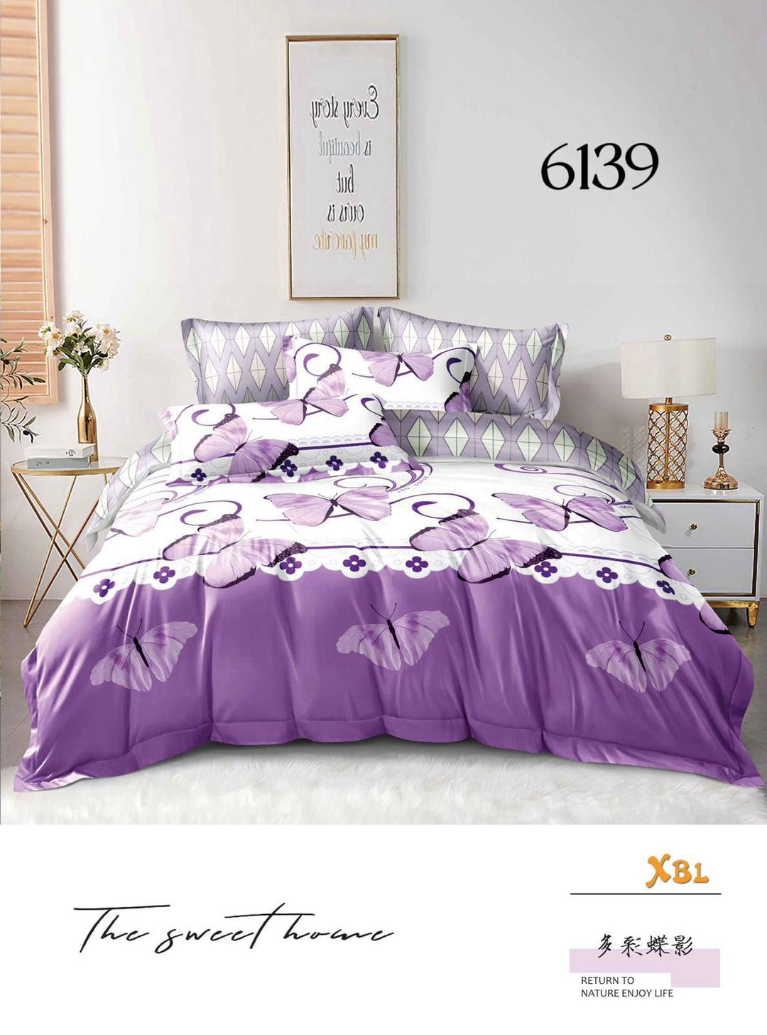 6-Dijelni set posteljine Serija - Srca i leptiri