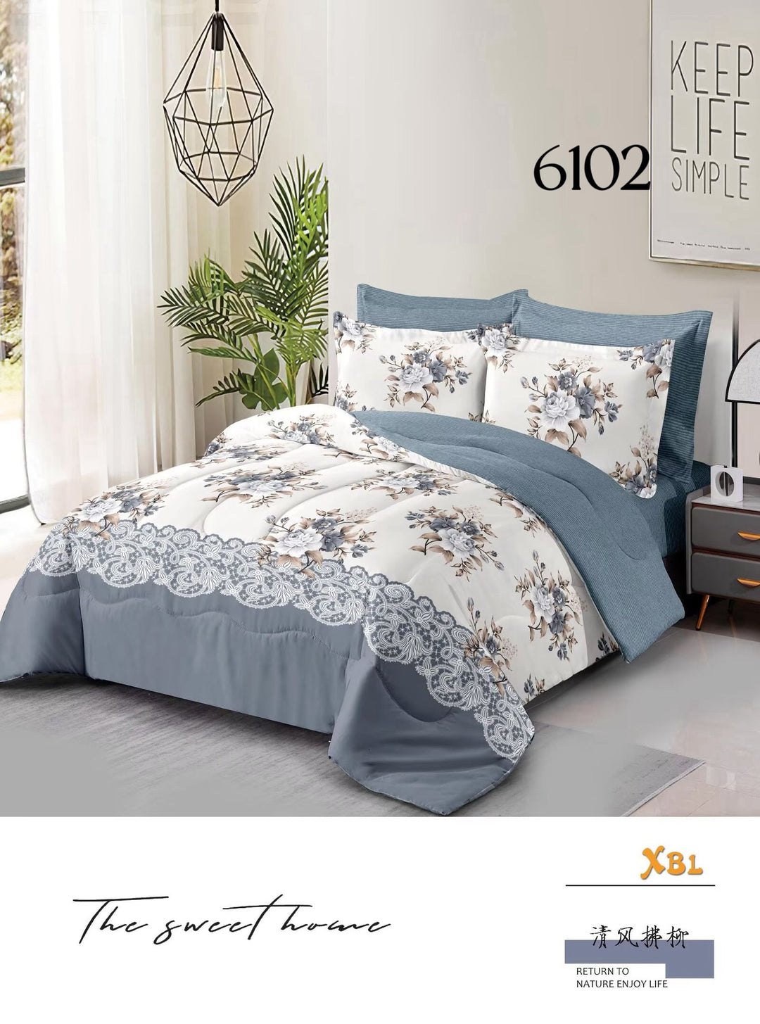 6-Dijelni set posteljine Serija-Cvijeće