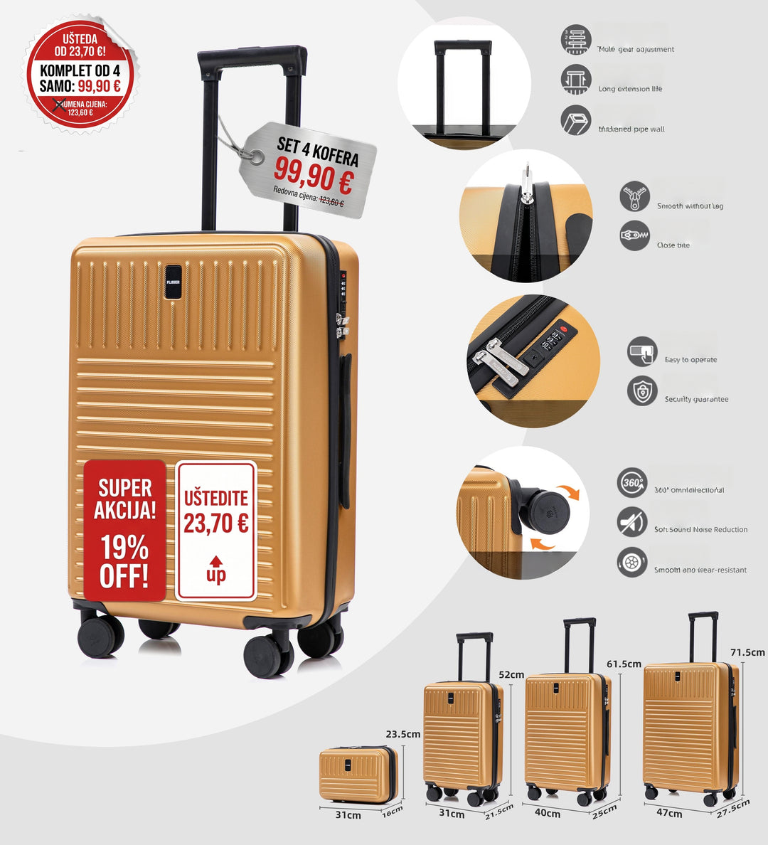 Putni Kofer/Gold Model:NHTR049-4P